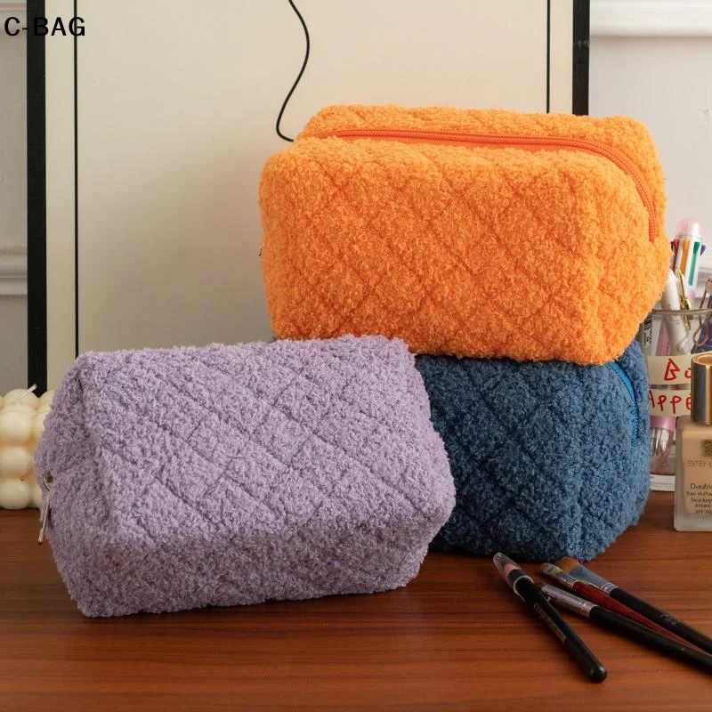 حقيبة مكياج ناعمة من القطيفة، حقيبة محمولة لتنظيم مستحضرات التجميل أثناء السفر - حجم صغير لسهولة الحمل #3