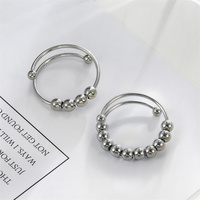 Stainless Steel Balls Beads Rings for Girls women  Rotate Freely  Antistress Spiral Bead Rotate esthetic Jewlery