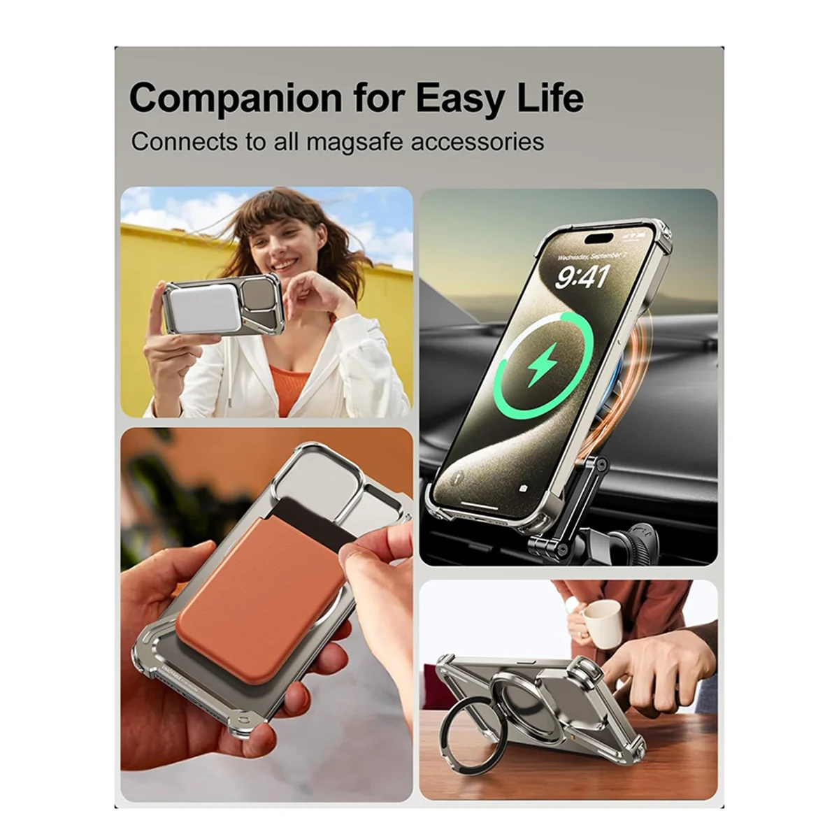 Telefoon Standaard Voor Apple 15pro Max Telefoon Case Pai Z Case Type Metalen Bezel-Less Multi-Functionele Draagbare Standaard, Een