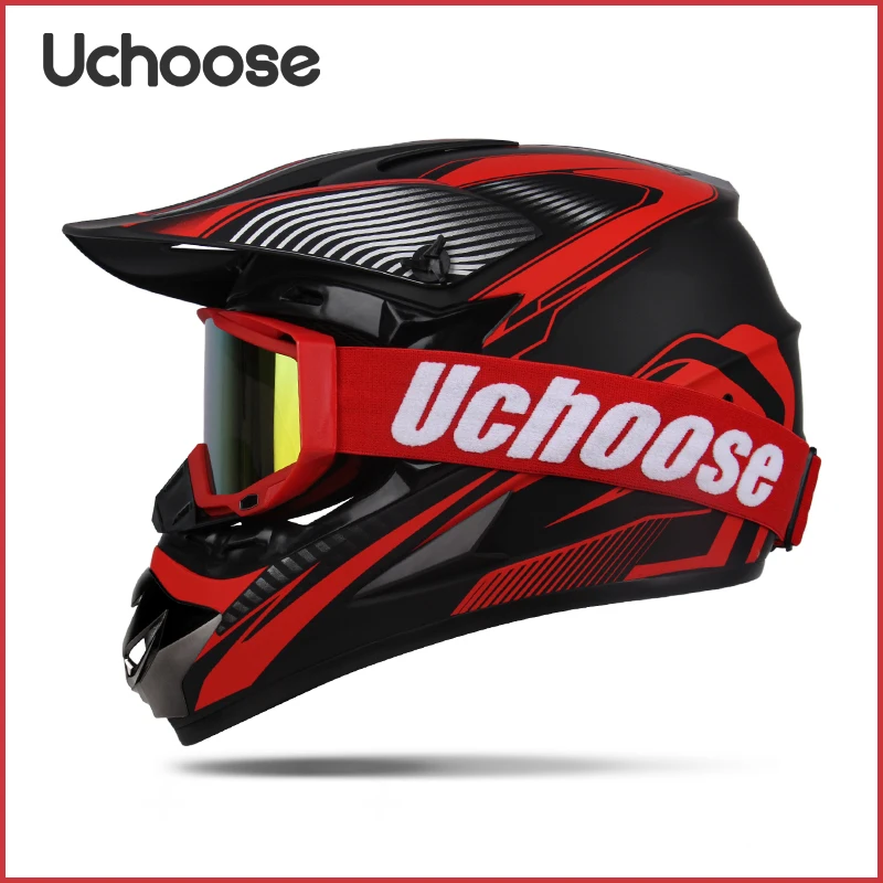 Gogle prezentowe UCHOOSE kask motocyklowy profesjonalny kask Motocross Off Road dzieci Off-road Casque Capacete De Motocicleta