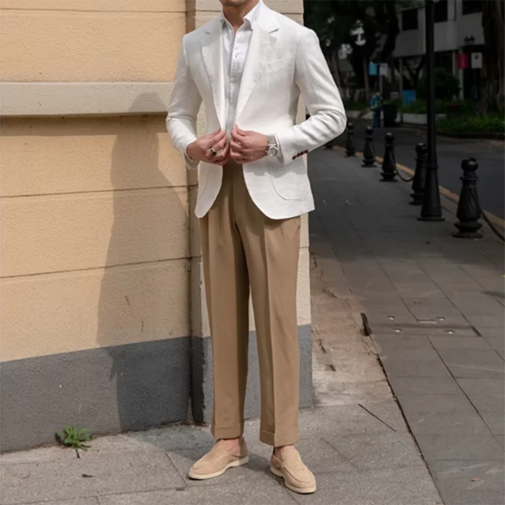 

Fashion Single Breasted Men Suits Peak Lapel Elegant Two Pieces Jacket Pants For Daily Business Office Special Occasions