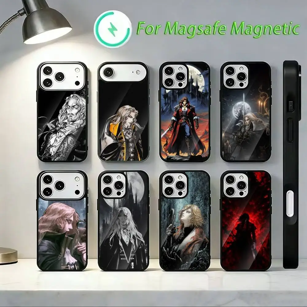 A-Alucard Castlevania Dark Gothic Game Phone Case For iPhone 17 16 15 14 13 12 Pro Max Plus for Mirror Wireless Magnetic Cover