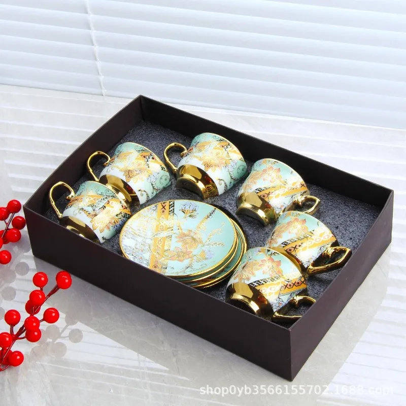 

Набор чашек для чая Роскошные чашки для кофе Роскошные бульсы Таннии Керамическая кофейная кружка с блюдцем Новые фарфоровые кружки из костяного фарфора Кемпинг-бар