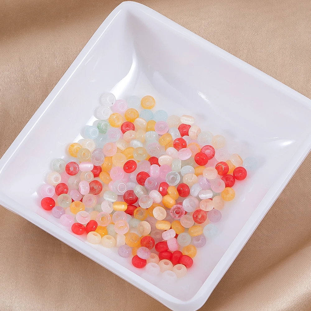 ลูกปัดแก้วคุณภาพสูง 800 ชิ้น ขนาด 4 มม. หลากสี รูปทรงตาแมว สำหรับทำสร้อยคอ DIY อุปกรณ์ทำเครื่องประดับ