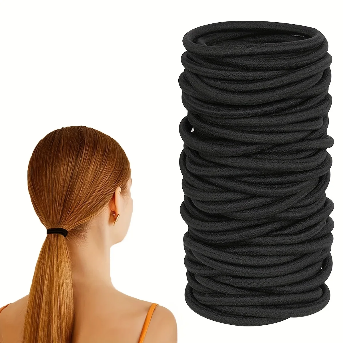 20/30/50/100pcs Women hair accessories Black Simple girl Elastic Hair Ropes Durable Hair Rings Casual Ponytail Hair Scrunchies