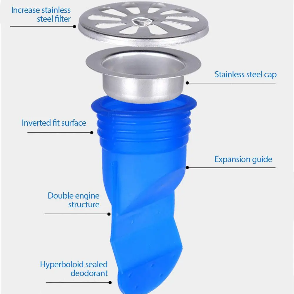 Cubierta de silicona antiolor de acero inoxidable para Control de plagas, núcleo de drenaje de piso, Gadgets de cocina, accesorios de