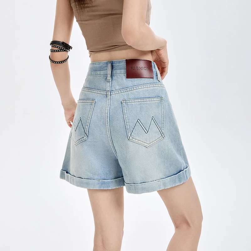 Y2K فضفاض عادية الدينيم سراويل قصيرة صيف جديد المرأة عالية الخصر كل مباراة فضفاض الجينز 2000S ريترو كلاسيكي الساخن مثير شورتات جينز #6