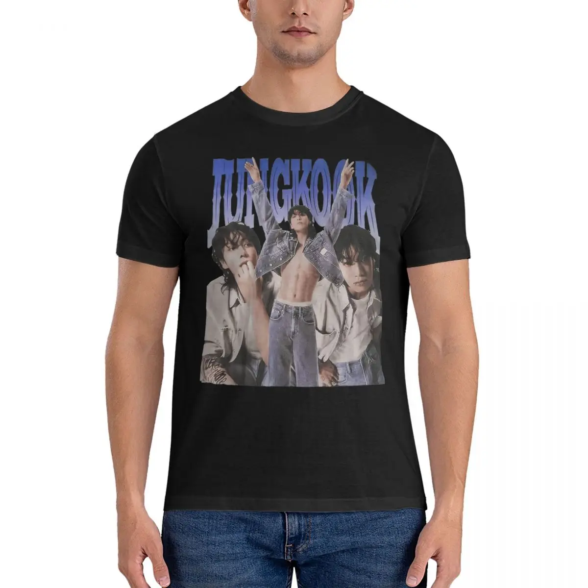 Retro Jungkooks T-Shirt Harajuku T Shirts Short Sleeve Y2K Retro Tops Summer 100 Cotton O Neck 4XL 5XL 6XL Top Tees