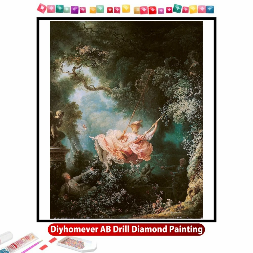 Delightful Day 5D DIY AB Diamond Painting Mosaic Famous Paintings Art Cross Stitch Rhinestones Handmade Embroidery Home Decor