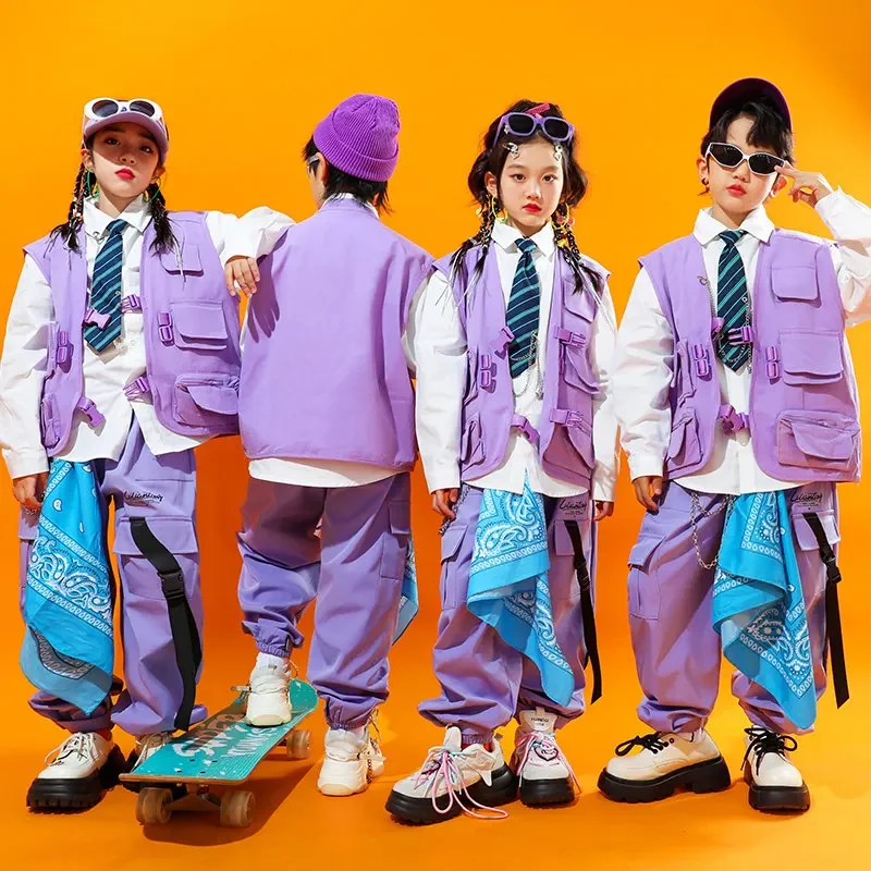 2026 NEUES Kinder Hip-Hop-Tanzkostüm Streetwear Jazz-Outfit für Mädchen Jungen Kinder Hip-Hop-Auftritts-Wettbewerbs-Set – Detail 2