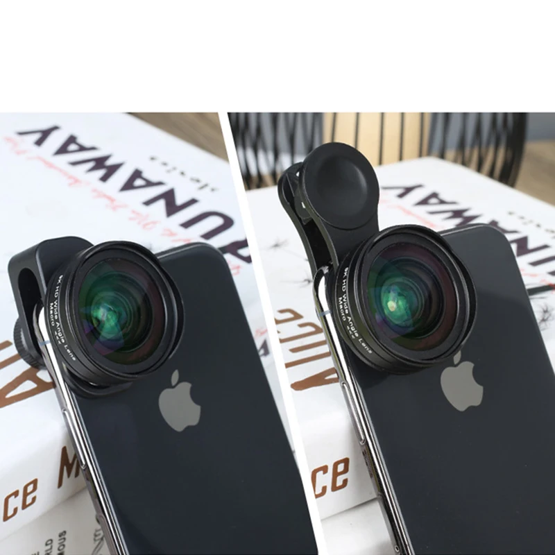 Flower Bud 9K HD Phone Lens Wide Angle Macro Lens No Distortion 0.45X Professional 2 in 1 Camera for Smartphone iPhone Mobile