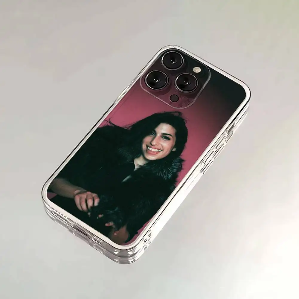 حافظة هاتف Singer Amy Winehouse لهاتف iPhone 6,16,15,14,13,12,11,17 Pro,Max,Plus,X,XS,XR,SE,غطاء ناعم شفاف صغير #2