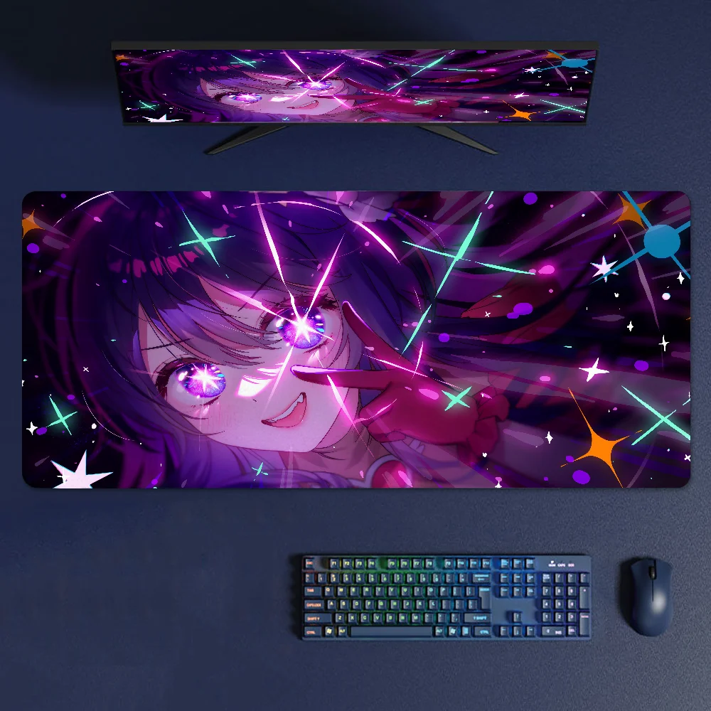 Anime Oshi No Ko Mousepad Large Gaming Mouse Pad LockEdge Thickened Computer Keyboard Table Desk Mat