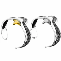 Fashion Stainless Steel 1 Pcs Retro Eagle Wings Open Ring Men Ring for Male Party Wedding Engagement Cool Unique Vintage Jewelry