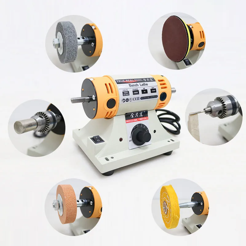 

220v Adjustable Speed Polishing Machine Multi-Function Bench Lathe Polisher Grinder For Jewelry Making Woodworking Manual DIY