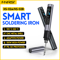 FNIRSI HS-02 TYPE-C Electric Soldering Iron Adjustable Temperature Portable Digital Solder Station Tips 100W HS-01 Upgrade