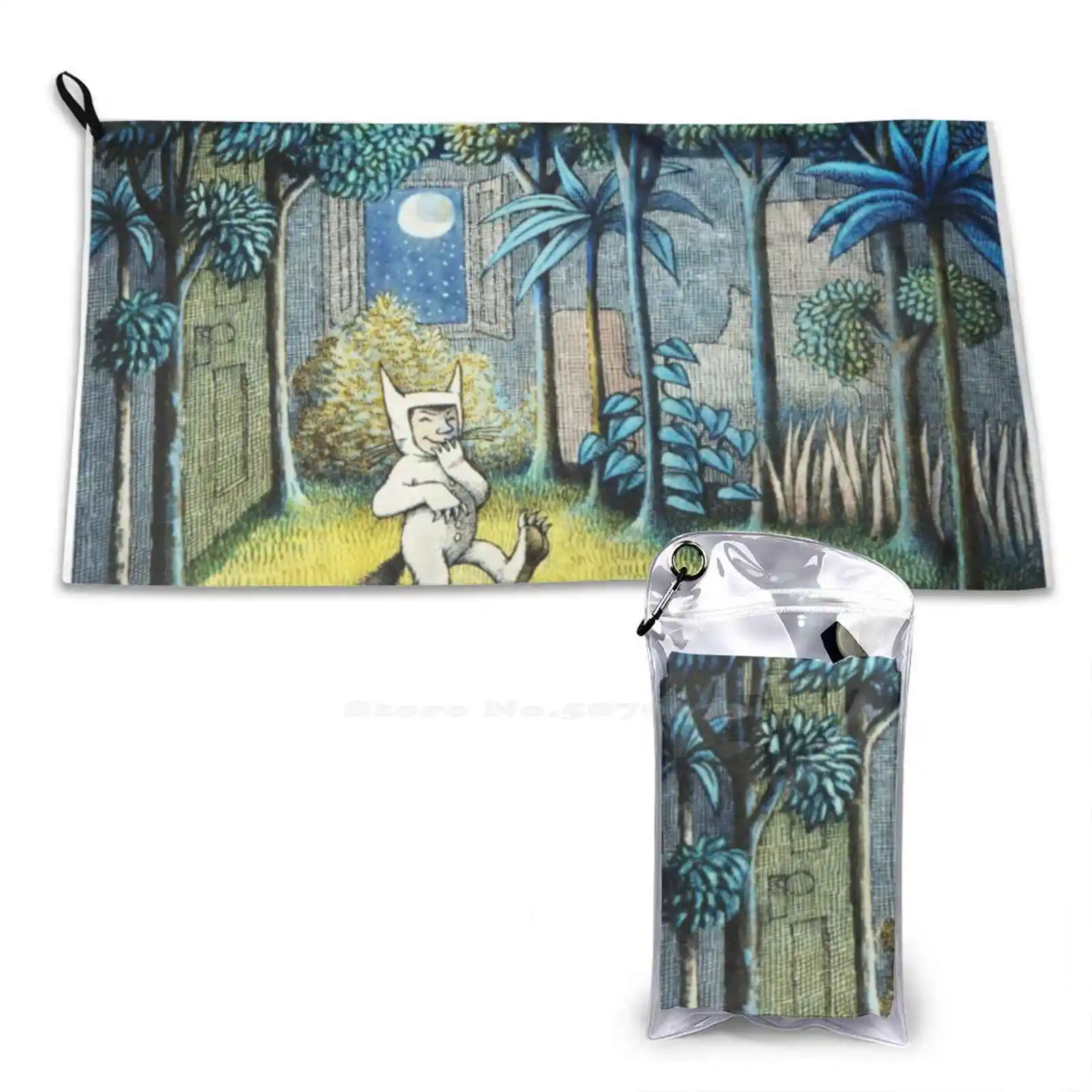 Where The Wild Things Are-Max In The Jungle Soft Towel Quick Dry Beach Towel Where Wild Things Rumpus Sendak Children Book