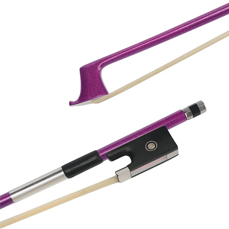 Violin Bow, 4/4 Full Size Fiddle Bows Carbon Fiber for Professional Player Beginner (Pink)