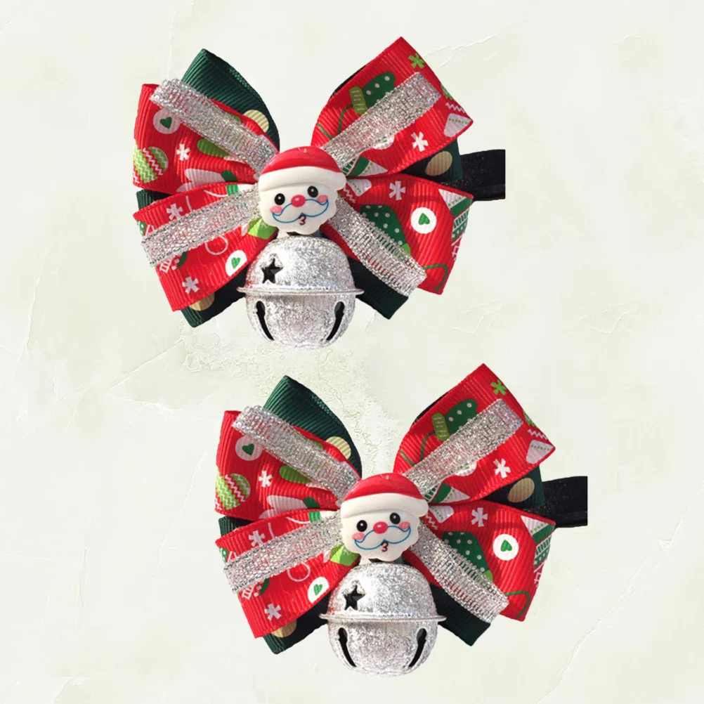 

2Pcs Pet Collar Adjustable Bow Tie Christmas Themed Bowknot Shape Necklace for Dog Cat Rabbit Party Supplies Pet Bow Tie