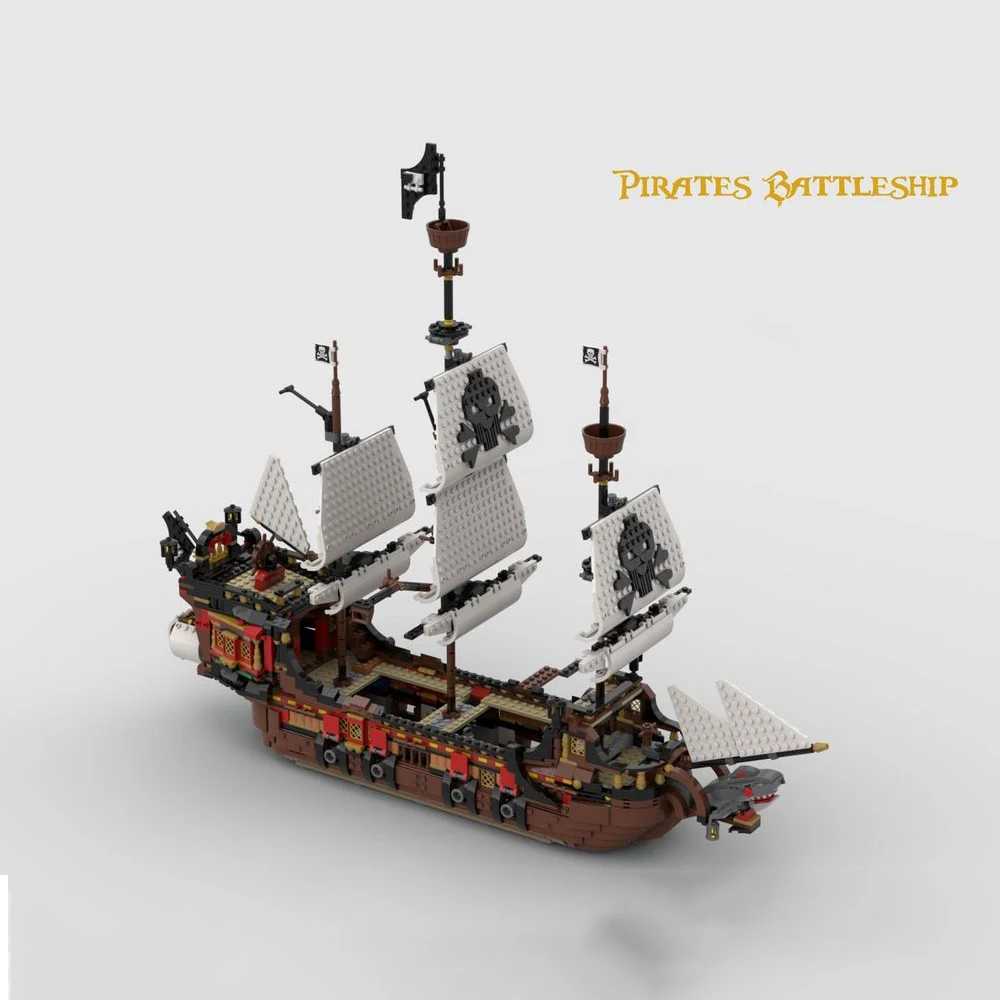 

Kids Toys Pirates Battleship Model MOC Bricks The Eternity Pirates Boats Building Blocks Ideas Series Boat Bricks Birthday Gifts