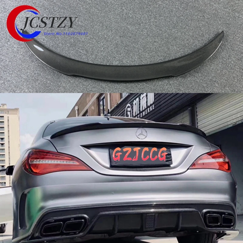 For Mercedes CLA W117 Carbon Spoiler FD Style CLA Class C117 Carbon Fiber Rear Spoiler with Red Line Rear Trunk Wing 2013-UP