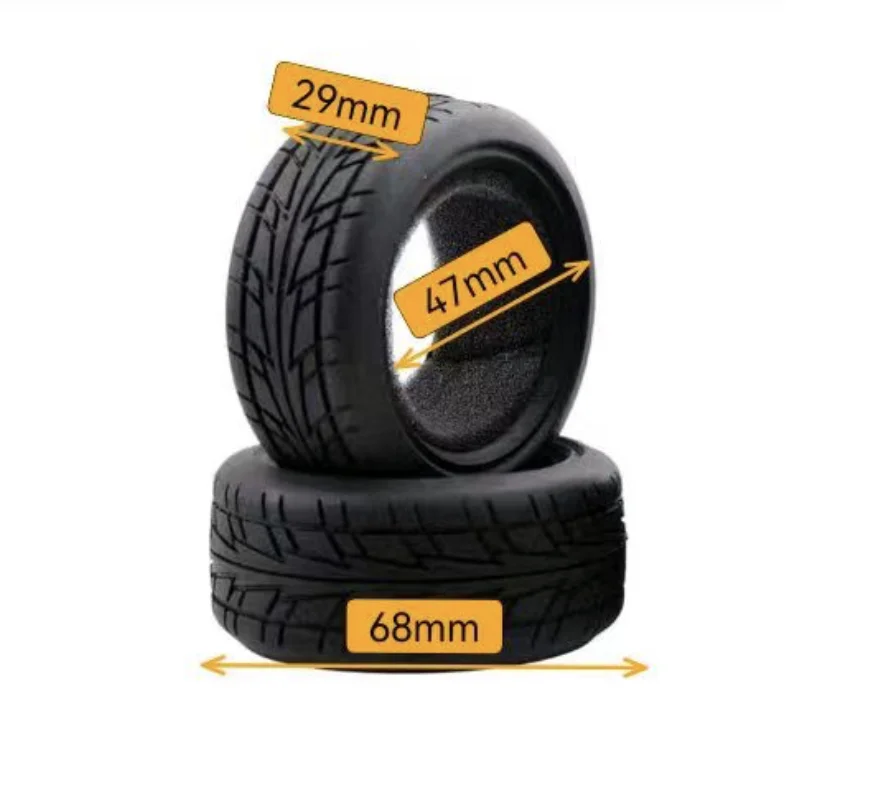 1/10 HSP94123 Tamiya HPI D3D4 Flat Coupe Motorhome Racing Tyres Grip and Wear Resistance