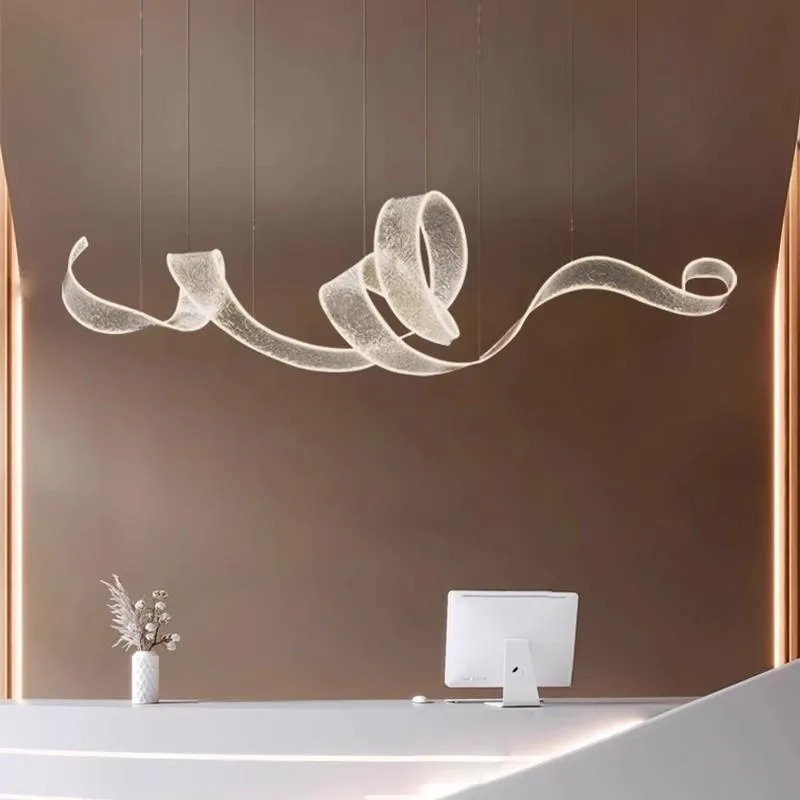 Acrylic ribbon pendant light restaurant light hotel cashier front desk tea room pendant light - Image 4