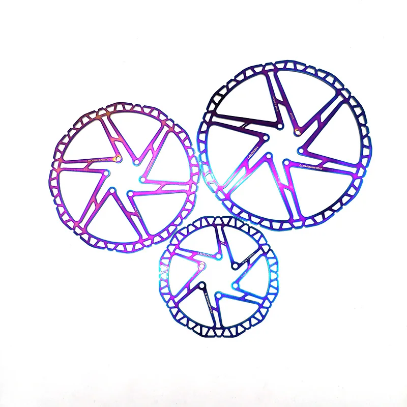 

Fouriers BR-D1P-2 Bicycle Ti-Coating Disc Brake Rotor 6 Bolts 140mm/180mm/203mm MTB Mountain Bike Parts