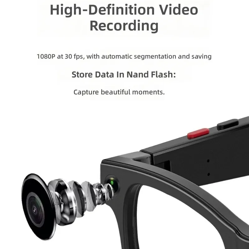 Smart Glasses Bluetooth AI Video Recording Sunglasses Men Women HD Camera Audio Music Call Wireless Eyewear Tech Gift