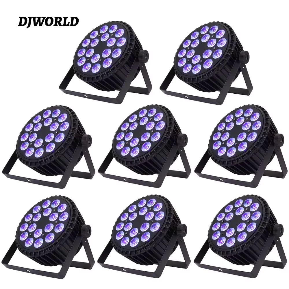 

8pcs Aluminum LED Par 18x18W RGBWA+UV Light DMX 512 Control Stage Effect Lighting For Dj Disco Nightclub Theater Party Light