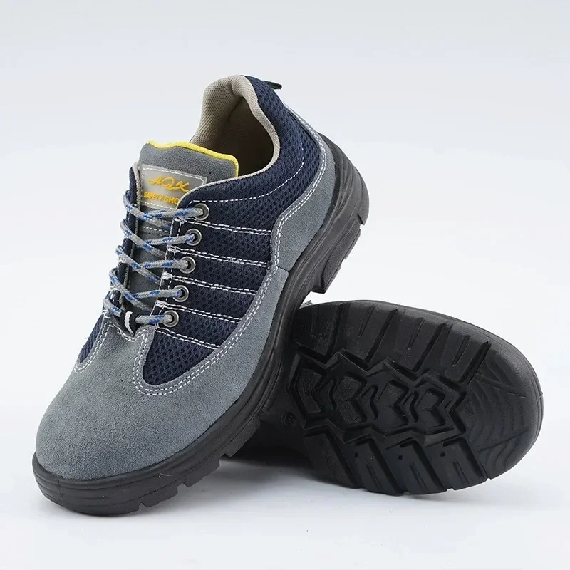 

DurableLabor Insurance Shoes Anti-smashing And Anti-piercing Cowhide Breathable Mesh Steel Bag Head Summer Protective Shoes