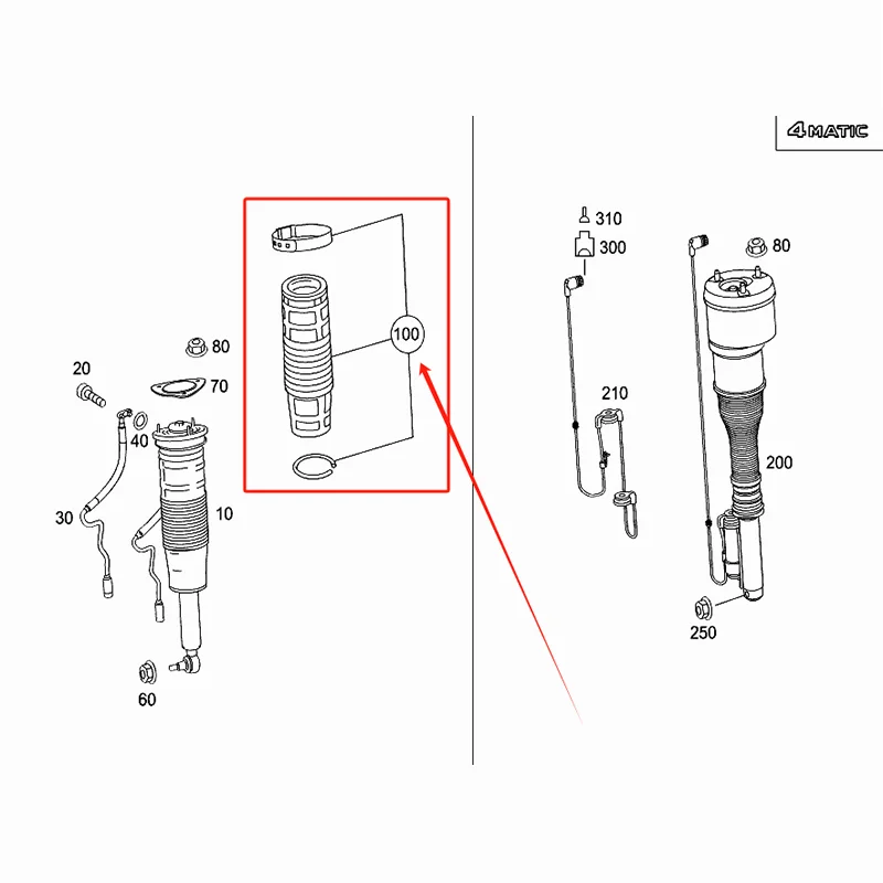 Pair ABC Front Shock Dust Cover+snap ring For Mercedes S-Class W221 CL C216 Hydraulic  A2213206113 A2213206213 A2213300085