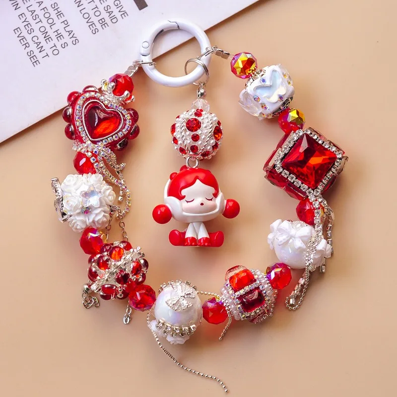 Bubble Phone Charm Original Heavy Industry High-end Mobile Phone Chain Luxury Crystal Accessories Hand-beaded Cute Phone Lanyard