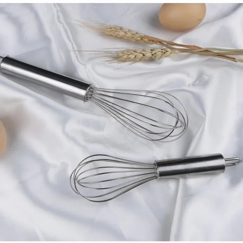 

1PC 8Inch Stainless Steel Egg Stirring Balloon Whisk Manual Egg Beater Mixer Kitchen Baking Utensil Cream Butter Whisk