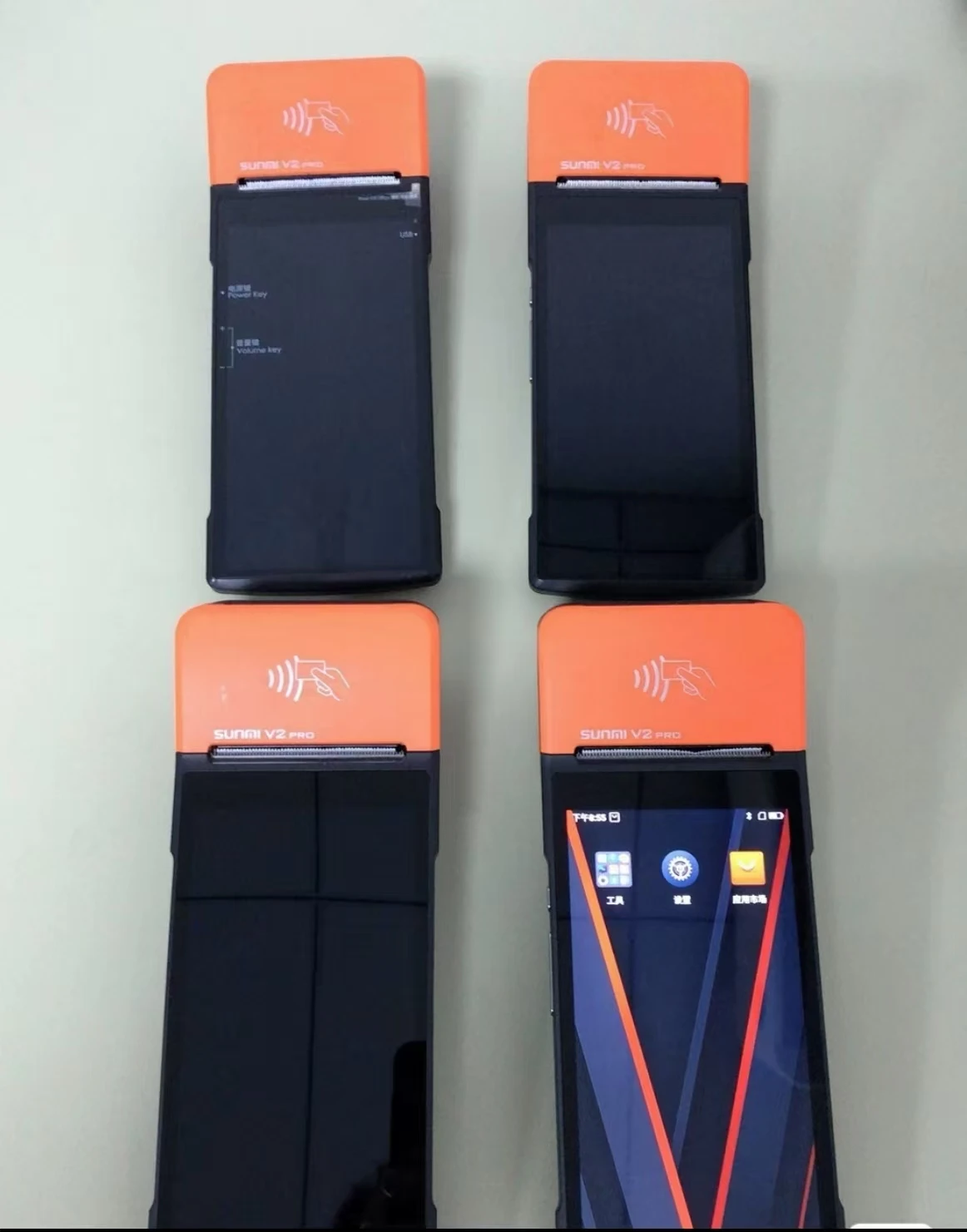 مستعمل V2 Pro مع وظيفة NFC 2 + 16 RAM و1D ماسح الباركود المحمول POS الحراري Android 7.1، 4G/ثنائي النطاق WiFi NFC