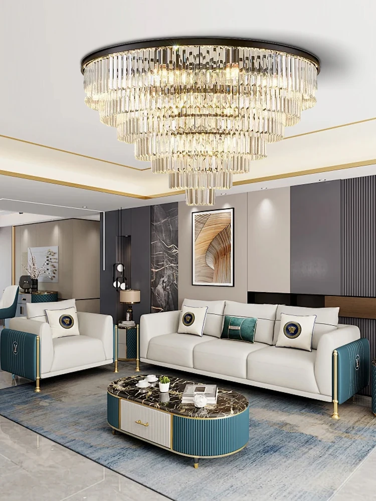 Postmodern Minimalist Crystal Ceiling Lamp Led Black Gold Lampa For Living Room Dining Room Decoration Lamparas De Techo 2026
