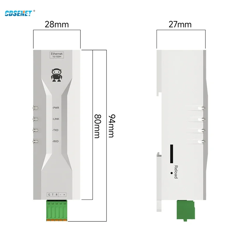 RS232 To Ethernet Serial Port Server CDSENET NE2-D12 DC 8-28V TCP/UDP Modbus MQTT HTTP DNS DIN Rail InstallationTCP/IP to RTU