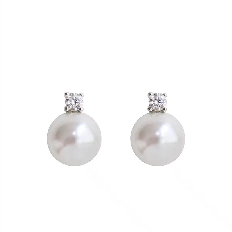 Simple and Round Pearl Pendant Stud Earrings 2023 New Jewelry Girl\'s or Women‘s Elegant Accessories for Daily Wear Earrings