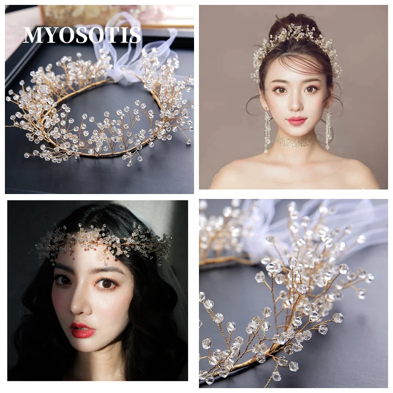 หรูหราคริสตัล Hairband ทำด้วยมือ Shinny Headpieces เจ้าสาวชิ้นงานแต่งงานชุดราตรี Headband