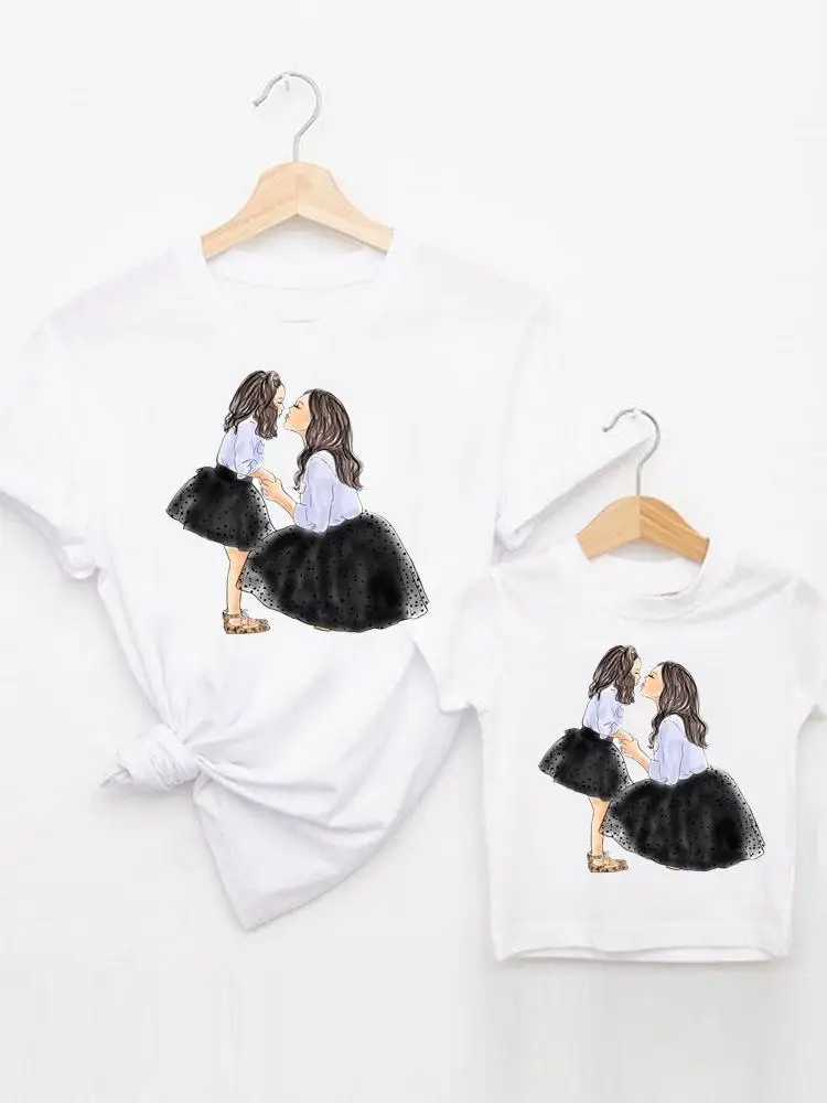 Watercolor Girl Cute Family Matching Outfits Women Love Kid Child Summer Mom Mama Mother Tshirt Tee T-shirt Clothes Clothing