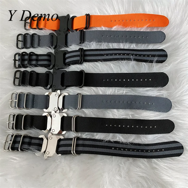 Y Demo Techwear Adjustable Hand Bracelet Casual Punk Adjustable Metal Buckles Striped Nylon Accessory