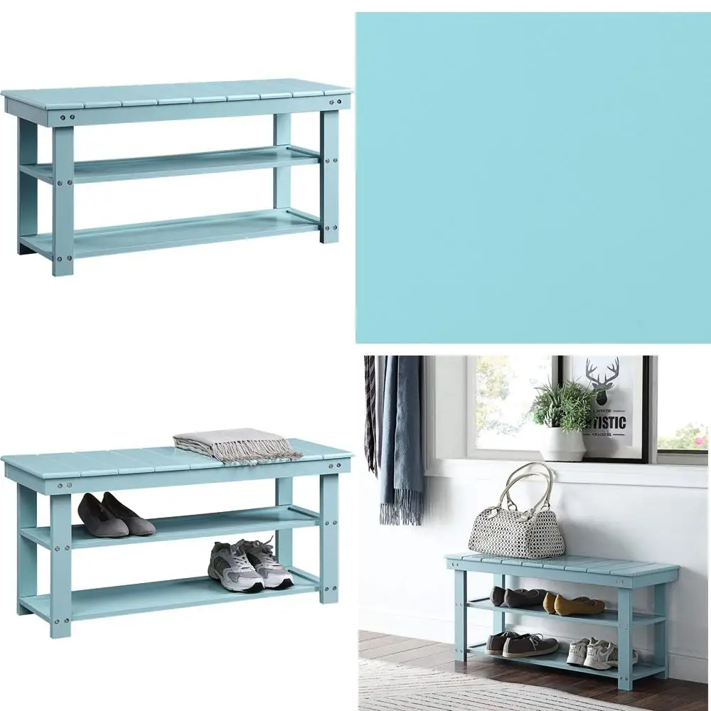 Oxford Style Sea Foam Mudroom Utility Bench