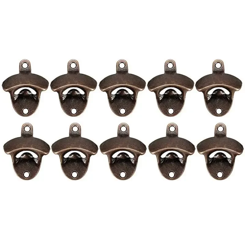 

10pcs 5pcs Bottle Opener Wall Mounted Rustic Beer Opener Set Vintage Look with Mounting Screws for Kitchen Cafe Bars