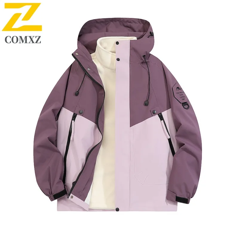 

COMXZ Men Jacket 2025 Comfort Hiking Travel Waterproof Motorcycle Jacket Premium Hooded Travel Lightweight Autumn Winter Coat