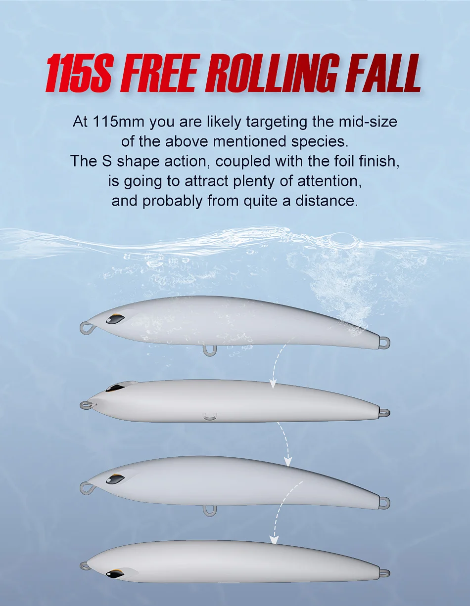 Noeby 115mm 60,5g 150mm 62g 185mm 126,5g Stickbait Sinking Bleistift Angeln Lockt Lange Casting künstliche Köder Meer Angeln Köder – Detail 13