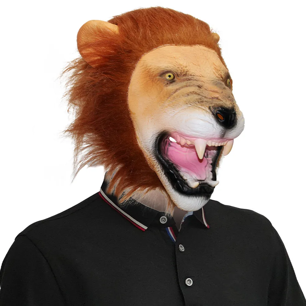 Masque Lion en Latex avec Crinière – photo 2