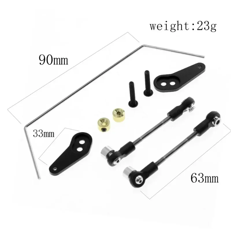 Jeu de tiges de stabilisateur arrière en aluminium pour Tamiya BB01 BBX 1/10 RC Buggy, pièces de mise à niveau de voiture