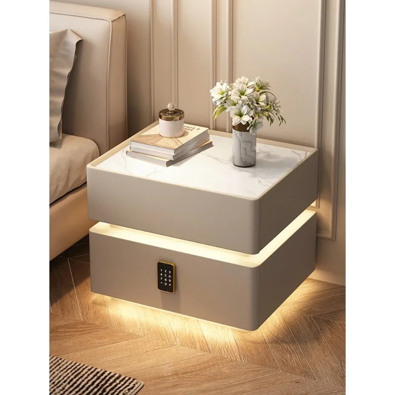Picture 5: Half-step suspended smart bedside table, simple modern light luxury high-end bedroom with lock, free installation bedside table