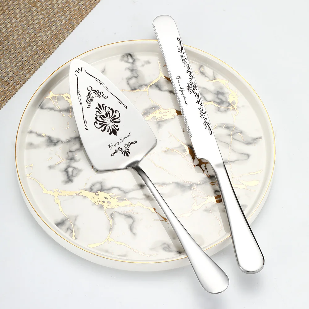 2PCS Stainless Steel Western Serving Tableware Knife Shovel Set Portable Cutlery Dinnerware for Steak Kitchen Utensils