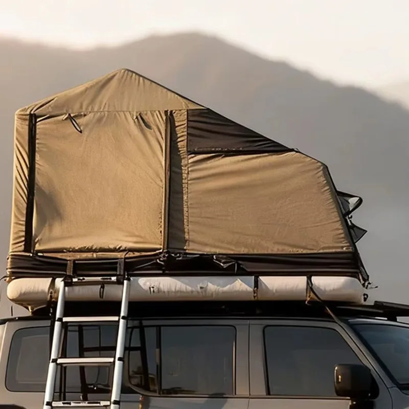 Four-season Foldable Waterproof Hard Shell Roof Top Tent for Car with Skylight